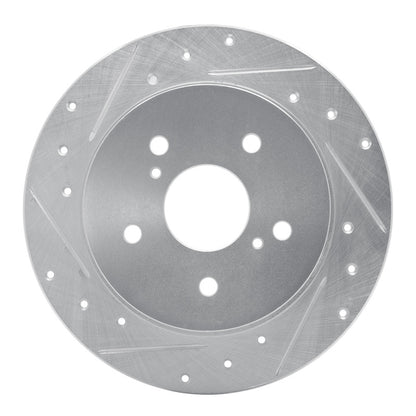 R1 Concepts R1 07-14 Suzuki SX4 Rear Left Drilled & Slotted Silver Brake Rotor