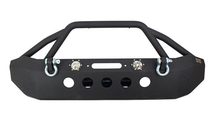 Fishbone Offroad 07-18 Jeep Wrangler Front Winch Bumper W/LEDs Full Width - Blk Textured Powdercoat