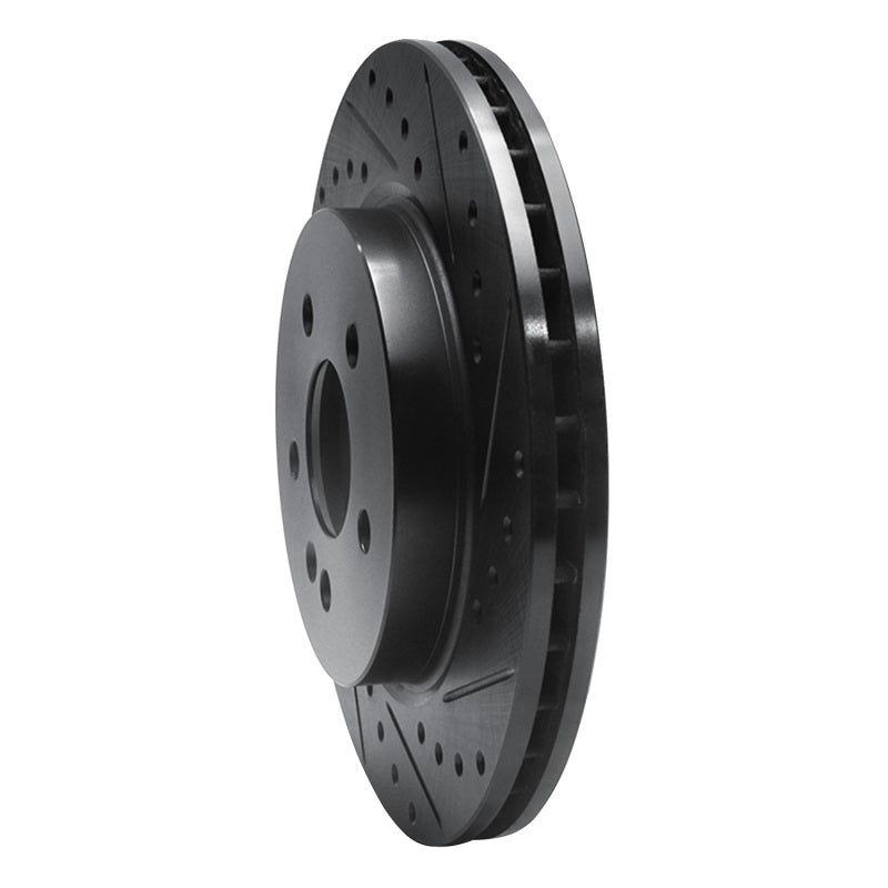 R1 Concepts R1 98-05 Mercedes-Benz ML430 Front Right Drilled & Slotted Black Brake Rotor