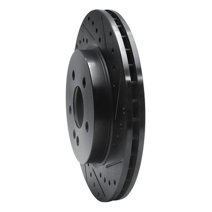 R1 Concepts R1 98-05 Mercedes-Benz ML430 Front Right Drilled & Slotted Black Brake Rotor