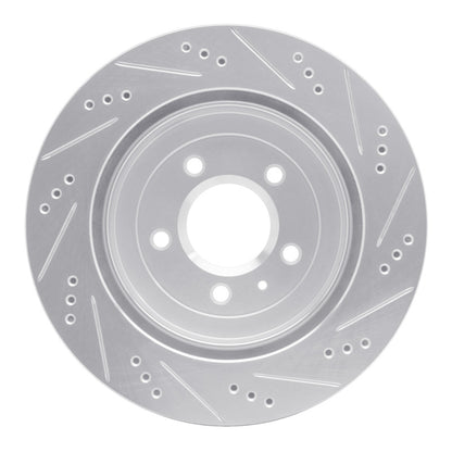 R1 Concepts R1 05-11 Cadillac CTS Rear Left Drilled & Slotted Silver Brake Rotor