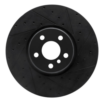 R1 Concepts R1 16-25 BMW 230I xDrive Right Front Drilled & Slotted Black Brake Rotor