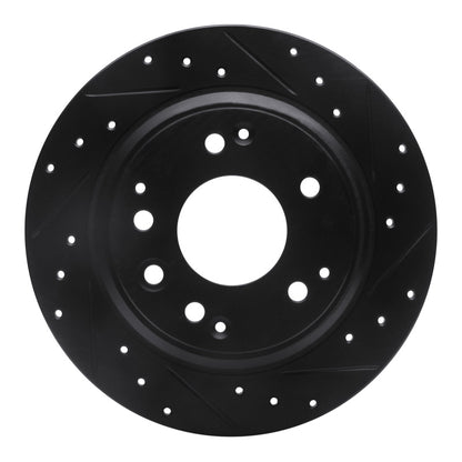 R1 Concepts R1 91-99 Acura RL Rear Right Drilled & Slotted Black Brake Rotor