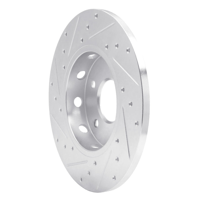 R1 Concepts R1 97-98 Mercedes-Benz C230 Front Right Drilled & Slotted Silver Brake Rotor
