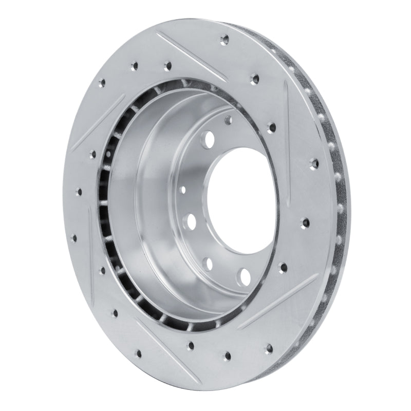 R1 Concepts R1 84-89 Porsche 911 Rear Left Drilled & Slotted Silver Brake Rotor