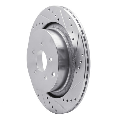 R1 Concepts R1 09-24 Infiniti Q70 Rear Right Drilled & Slotted Silver Brake Rotor
