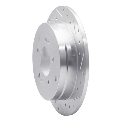 R1 Concepts R1 06-09 Hyundai AZERA Rear Right Drilled & Slotted Silver Brake Rotor