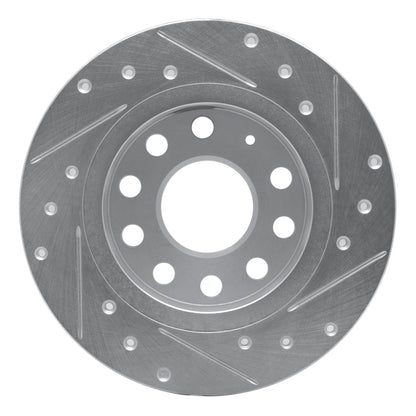 R1 Concepts R1 10-19 Audi A3 Rear Left Drilled & Slotted Silver Brake Rotor