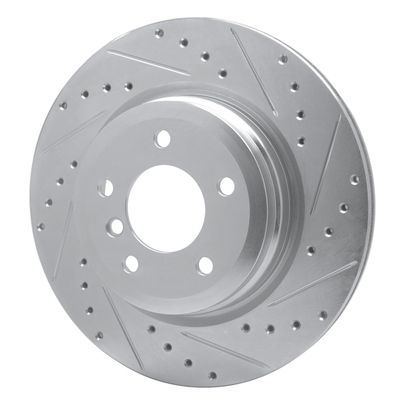 R1 Concepts R1 06-15 BMW 335XI Rear Right Drilled & Slotted Silver Brake Rotor