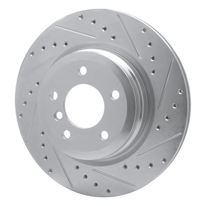 R1 Concepts R1 06-15 BMW 335XI Rear Right Drilled & Slotted Silver Brake Rotor