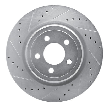 R1 Concepts R1 06-23 Dodge Magnum Rear Left Drilled & Slotted Silver Brake Rotor