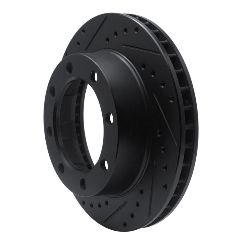 R1 Concepts R1 80-94 Ford F-250 4WD (Excl Super Duty) Front Left Drilled & Slotted Black Brake Rotor
