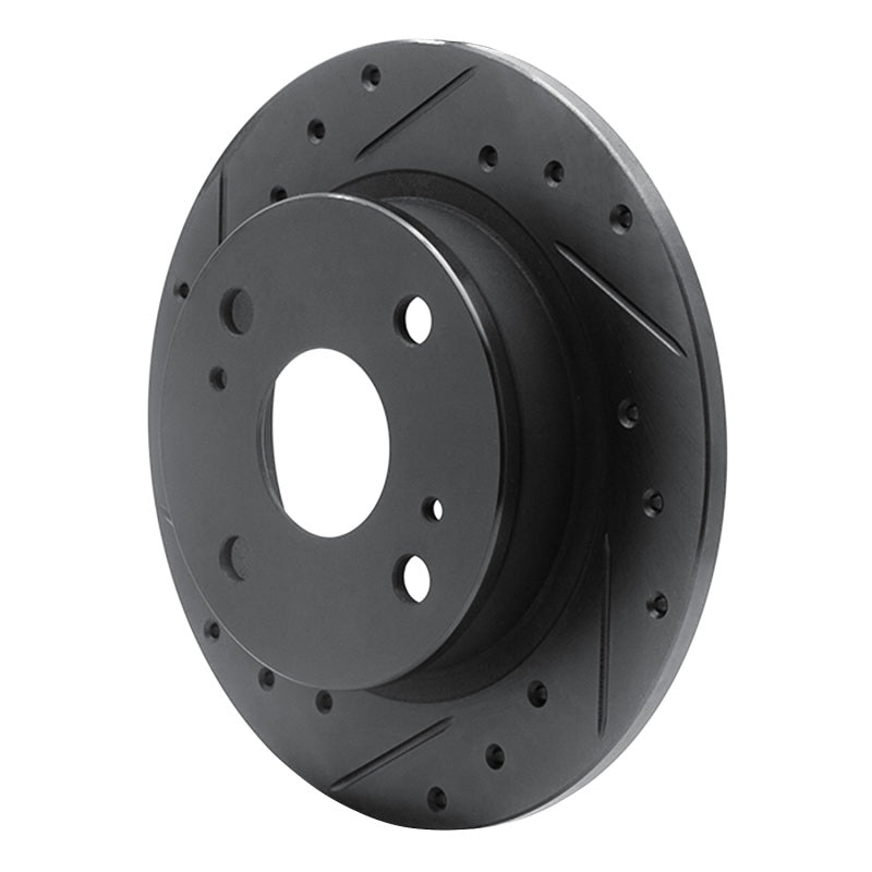 R1 Concepts R1 79-81 Toyota Celica Rear Left Drilled & Slotted Black Brake Rotor