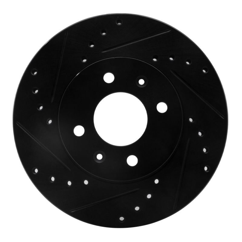 R1 Concepts R1 12-25 Dodge Attitude (Mexico) Front Left Drilled & Slotted Black Brake Rotor
