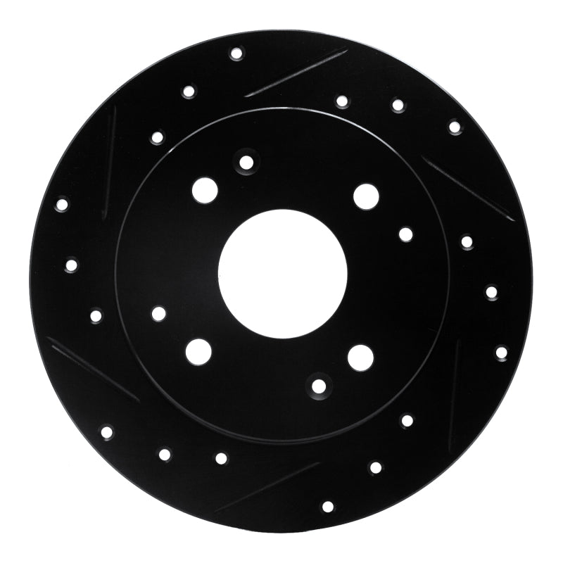 R1 Concepts R1 98-02 Acura CL Rear Left Drilled & Slotted Black Brake Rotor