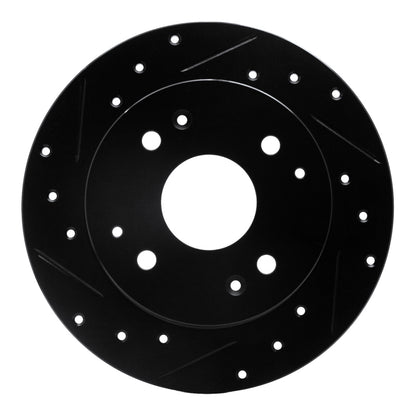 R1 Concepts R1 98-02 Acura CL Rear Left Drilled & Slotted Black Brake Rotor