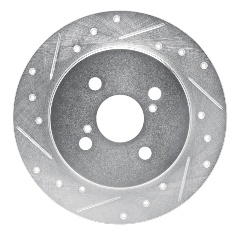 R1 Concepts R1 12-18 Toyota Yaris (USA/Canada) Rear Left Drilled & Slotted Silver Brake Rotor