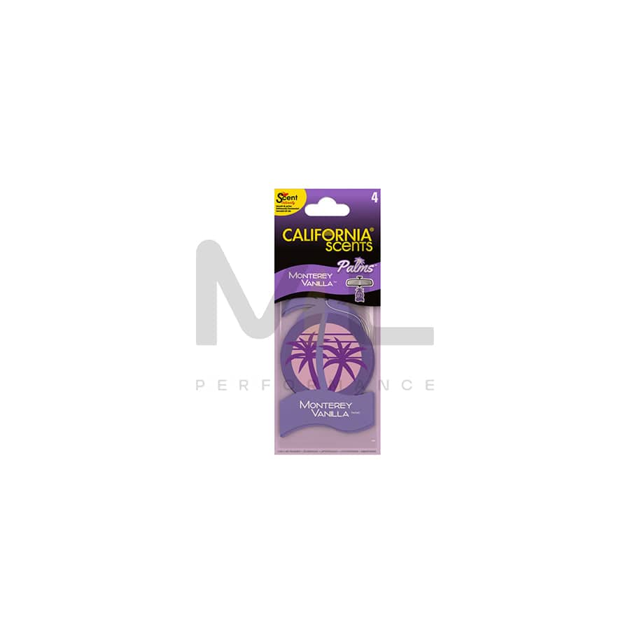 California Scents 4pcs. 2D-Palm Car Air Freshener - Monterey Vanilla