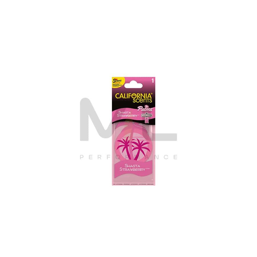 California Scents 1pc. 2D-Palm Car Air Freshener - Shasta Strawberry