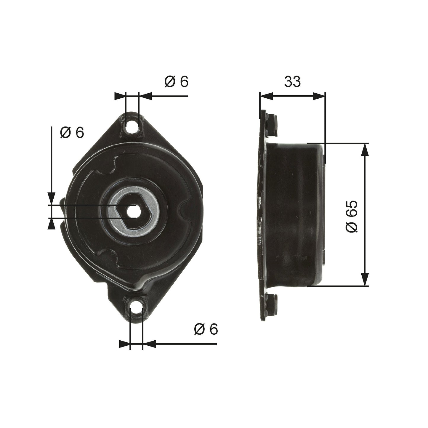 GATES GATT39013 V-Ribbed Belt Tensioner Pulley
