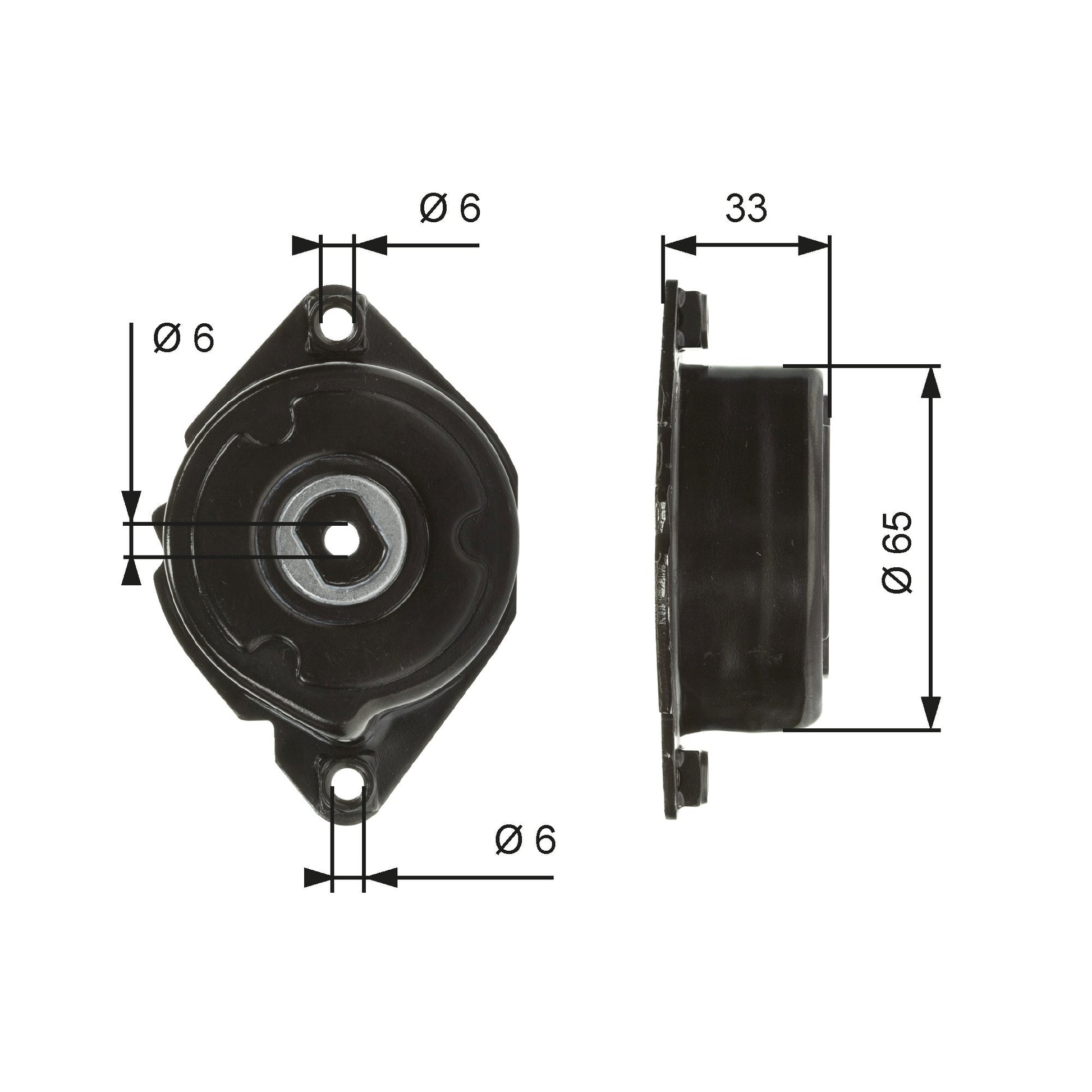 GATES GATT39013 V-Ribbed Belt Tensioner Pulley