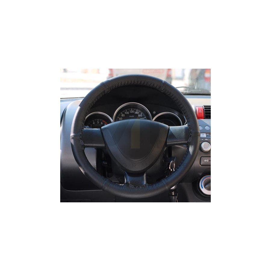 CARPASSION 10051 Steering wheel cover Black, Ø: 37-39cm, Leather, lace up