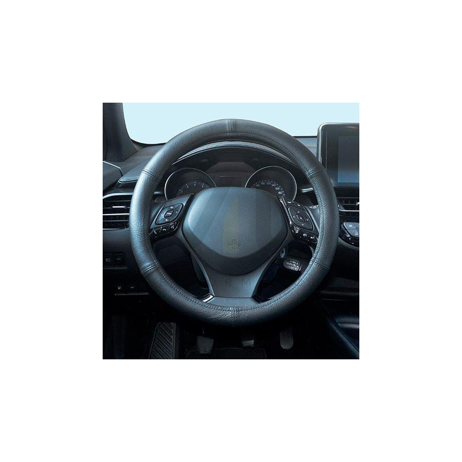 CARPASSION 10060 Steering wheel cover Black, Ø: 35-37cm, Leather