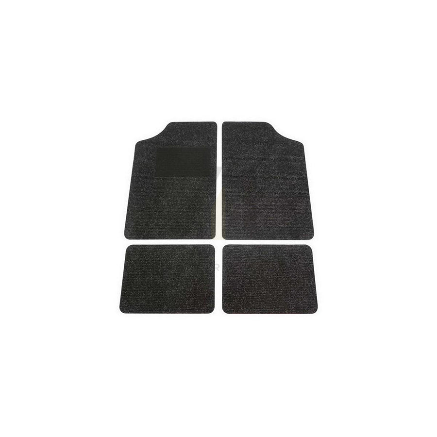 CARPOINT 0318119 Floor mat set Textile, Front and Rear, Quantity: 4, Black