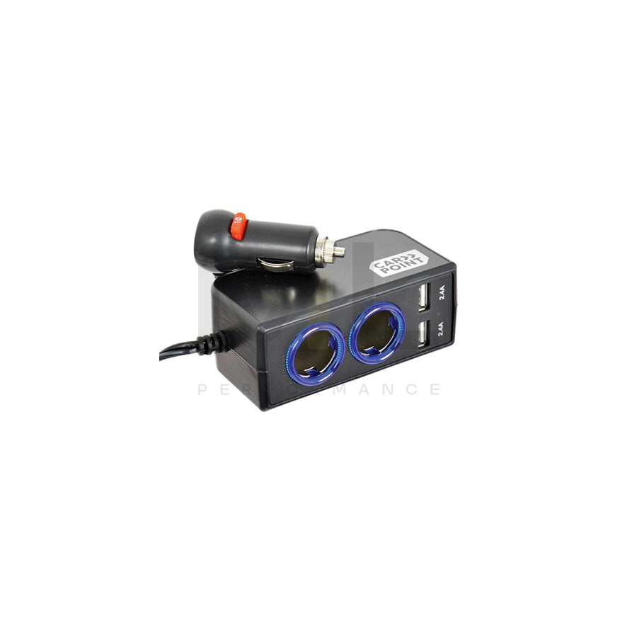 CARPOINT 0517014 Cigarette lighter splitter 5 (x2)V, with pipe