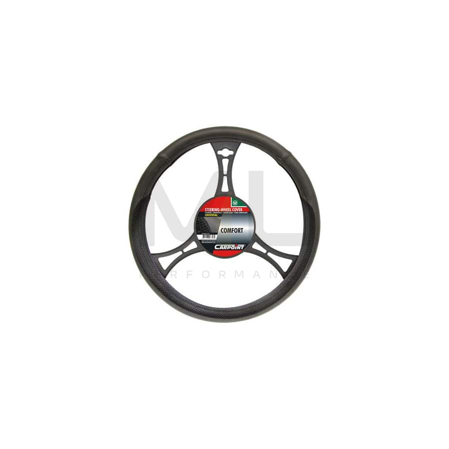 CARPOINT 2510006 Steering wheel cover Black, Ø: 37-39cm, PVC