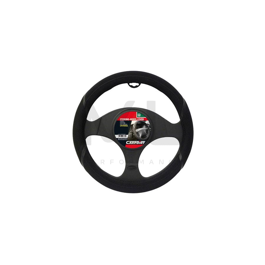 CARPOINT 2510101 Steering wheel cover Black, Ø: 37-39cm, PU (Polyurethane)