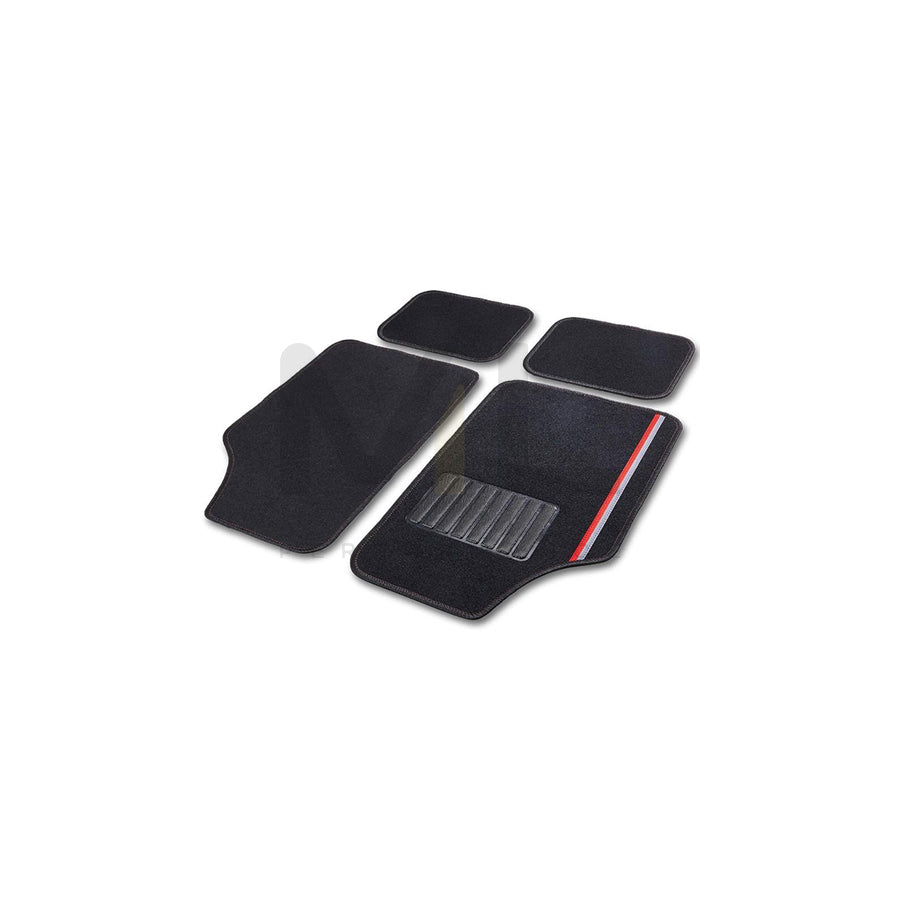 CARTREND Universal fit 10607 Floor mat set Textile, Front and Rear, Quantity: 4, Black/Red