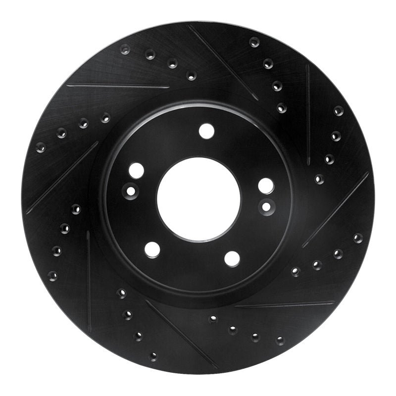 R1 Concepts R1 20-25 Hyundai Kona Front Right Drilled & Slotted Black Brake Rotor