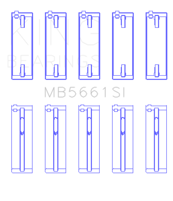 King Engine Bearings King Audi / Volkswagen ADZ/AWT/APK 1.6/1.8/2.0L Crankshaft Main Bearing Set (Set of 5) (Size +0.5)