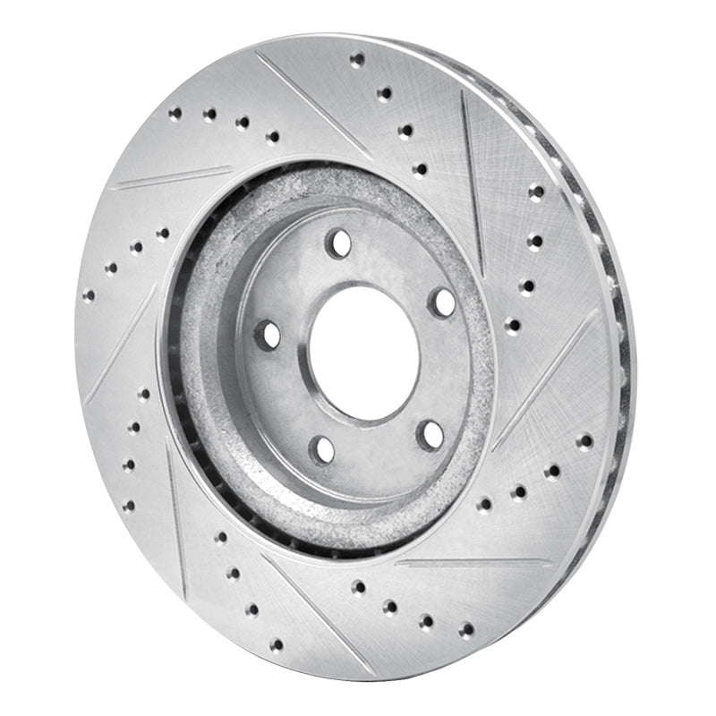 R1 Concepts R1 14-19 Nissan X-Trail (Mexico) Front Left Drilled & Slotted Silver Brake Rotor