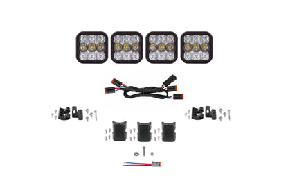 Diode Dynamics SS5 Sport Universal CrossLink 4-Pod Lightbar - White Combo