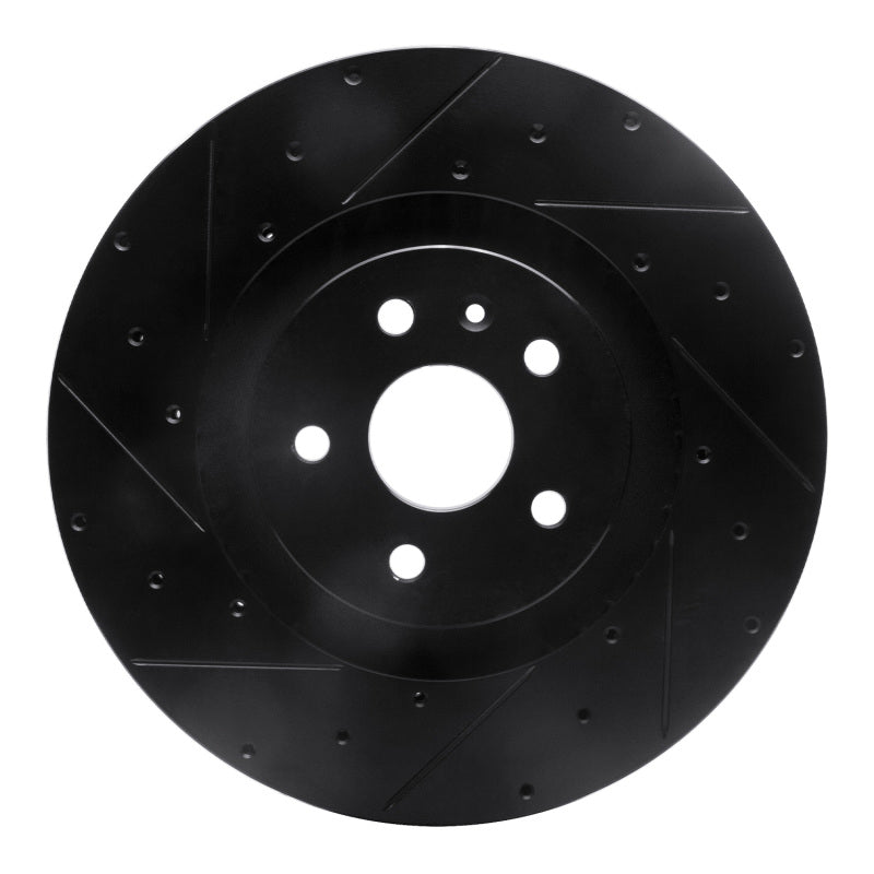 R1 Concepts R1 09-15 Cadillac CTS Front Left Drilled & Slotted Black Brake Rotor