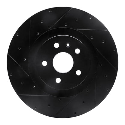 R1 Concepts R1 09-15 Cadillac CTS Front Left Drilled & Slotted Black Brake Rotor