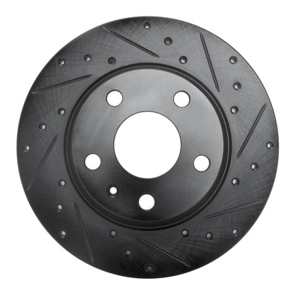 R1 Concepts R1 08-15 Audi TT Quattro Rear Right Drilled & Slotted Black Brake Rotor