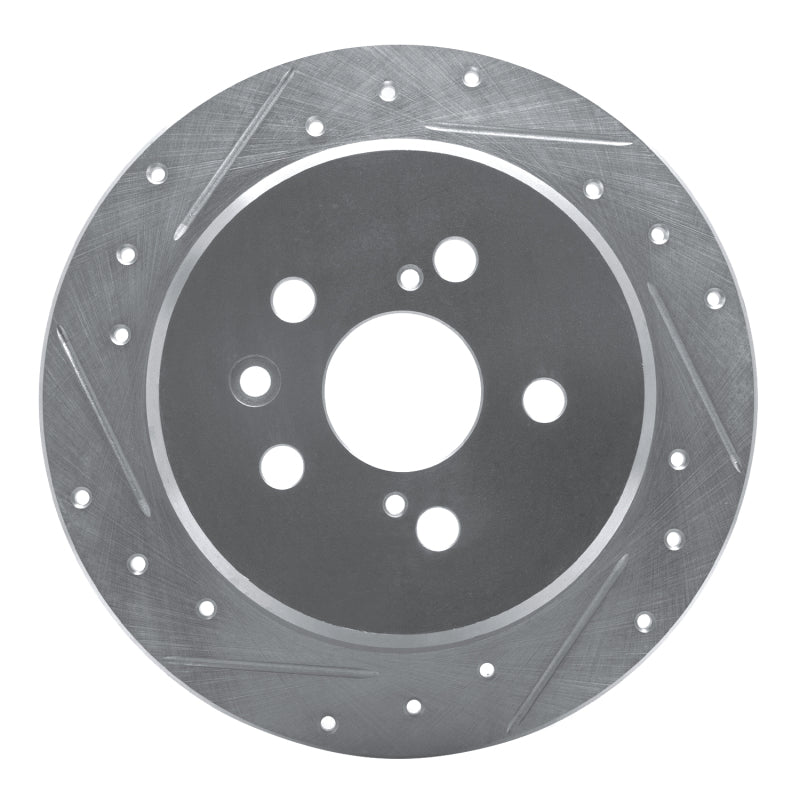 R1 Concepts R1 96-99 Toyota Celica Rear Left Drilled & Slotted Silver Brake Rotor