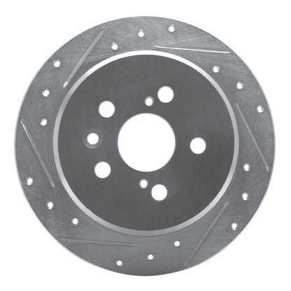 R1 Concepts R1 96-99 Toyota Celica Rear Left Drilled & Slotted Silver Brake Rotor