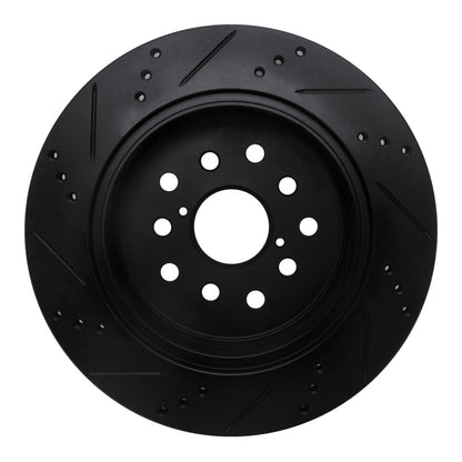 R1 Concepts R1 01-06 Lexus LS430 Rear Right Drilled & Slotted Black Brake Rotor
