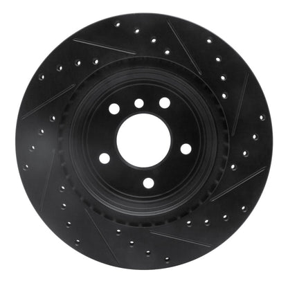 R1 Concepts R1 06-15 BMW 335XI Rear Left Drilled & Slotted Black Brake Rotor