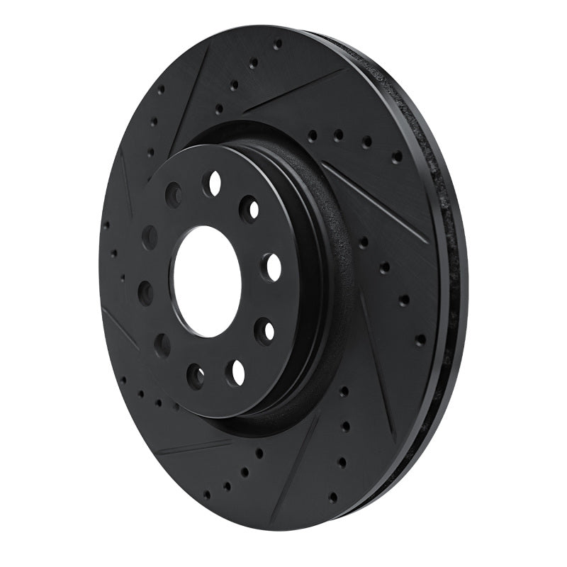 R1 Concepts R1 18-25 Jeep Gladiator Front Left Drilled & Slotted Black Brake Rotor