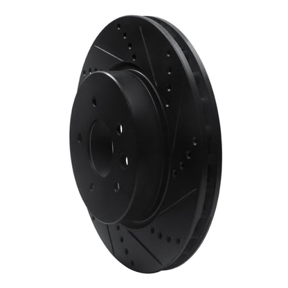 R1 Concepts R1 00-06 Jaguar XJR Rear Right Drilled & Slotted Black Brake Rotor