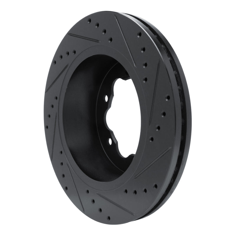 R1 Concepts R1 20-25 Ford Transit-350 HD/DRW Rear Left Drilled & Slotted Black Brake Rotor