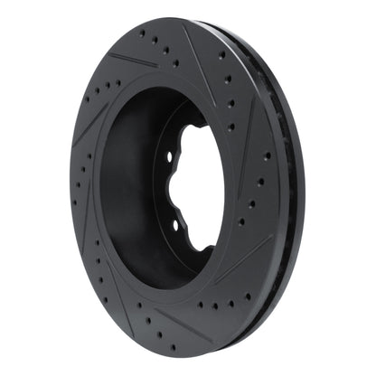 R1 Concepts R1 20-25 Ford Transit-350 HD/DRW Rear Left Drilled & Slotted Black Brake Rotor