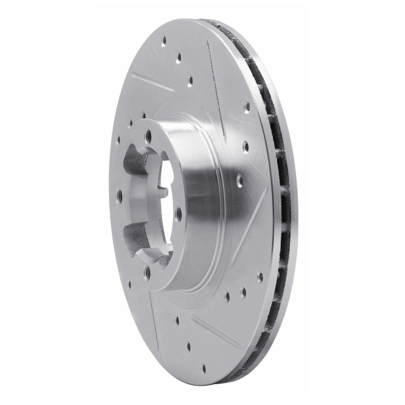 R1 Concepts R1 85-94 Subaru GL-10 Front Right Drilled & Slotted Silver Brake Rotor