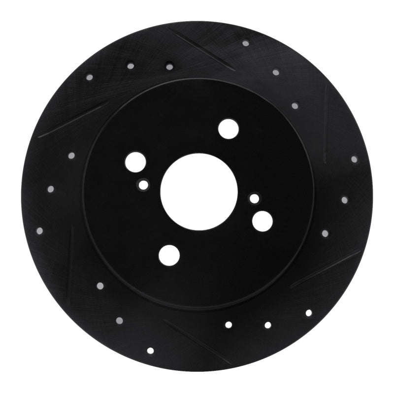 R1 Concepts R1 12-18 Toyota Yaris (USA/Canada) Rear Right Drilled & Slotted Black Brake Rotor