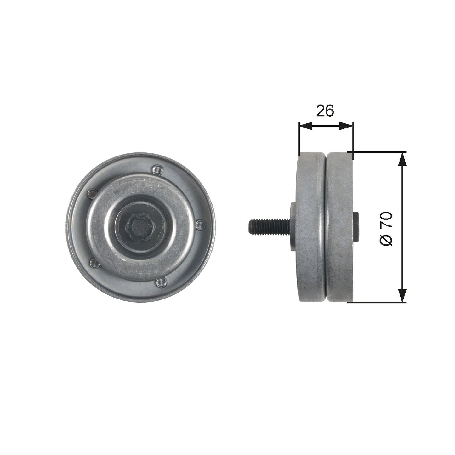 GATES GATT36466 V-Ribbed Belt Deflection/Guide Pulley